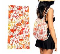 Juox 2 In 1 Beach Towel Bag, Beach Microfibre Towel Backpack, Beach Towel That Turns Into A Bag, 2 In 1 Lightweight For Sun Loungers, Travel, Summer, Swimming, Gym, Sports, Yoga (Style 3)