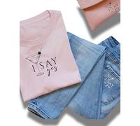 JuPaRo JGA Iron-On Patch - I SAY YES & WE SAY CHEERS - Iron on Motif for Bride & Team - 2 Sizes & Colours - DIY JGA T-Shirts, Bags, Jackets, Accessories (Bride White, Large)
