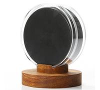 JupDec Hockey Puck Display Case Acrylic Clear Holder with Wood Base, Autograph Souvenir Display Stand, Perfect Showcase for Your Collection, 2 Pack