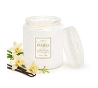 JUPELI Vanilla Scented Candle, 210g Natural Soy Wax, Double Wick, 50 Hours | Hand-Poured, Double Cotton Wicks, Creamy Vanilla with Coconut & Caramel Notes, for Bedroom, Living Room and Gifting