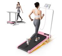 Jupgod Walking Pad with Incline, 3 in 1 Treadmills for Home Foldable, 2.5HP Folding Treadmill Under Desk with Remote Control & LED Display for Home/Office Cardio Fitness Exercise (Pink)