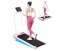 Jupgod Walking Pad with Incline, 3 in 1 Treadmills for Home Foldable, 2.5HP Folding Treadmill Under Desk with Remote Control & LED Display for Home/Office Cardio Fitness Exercise (Pink-Incline)