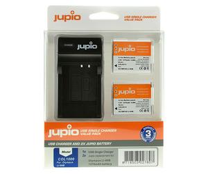 Jupio Kit: 2x Battery Li-90B/Li-92B 1270mAh + USB Single Charger