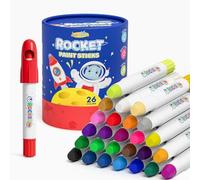 JUPITEARTH 26 Colors Rocket Tempera Paint Sticks with 120 PDF Coloring Pages, Quick Drying, Non-Toxic and Washable Paint Sticks for Kids and Students, Art Supplies for Drawing on Paper and Canvas