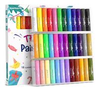 JUPITEARTH 36 Colours Tempera Paint Sticks for Kids, Washable and Quick Drying, Includes 120 Printable Colouring Pages and 30 Reward Stickers, Non-Toxic Art Supplies for Drawing and Creative Crafts