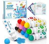JUPITEARTH 38 PCS Dot Markers for Toddlers, Washable Dot Paints, 12 Colors