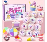 JUPITEARTH Air Dry Clay for Kids,12 Desserts Theme Party Modelling Clay Set | Easy to shape & stretch! Non-toxic, eco-friendly ultra-light modeling clay kit. DIY art & party favors for kids