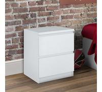 Jupiter - 2 Drawer Bedside Table - White - Wooden - Happy Beds