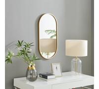 FurnitureboxUK Jupiter 80cm x 40cm Art Deco Gold Metal Frame Oval Hallway Bedroom Dining & Living Room Wall Mirror | Size: 80 cm x 40 cm FurnitureboxUK Gold 80 cm x 40 cm