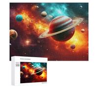 Jupiter And Saturn in Space, 500 PCS Challenging Puzzle for Adults, Winter Activity Gift - for Detail-Focused Puzzlers