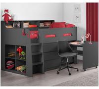 Jupiter Anthracite Wooden Mid Sleeper Cabin Bed Frame - 3Ft Single