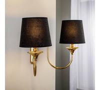 Jupiter Baranio wall light with fabric shades, 2-bulb