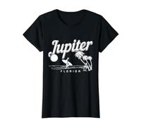 Jupiter Beach Florida Surf Vintage Surfer Value Graphic T-Shirt, Women, Black, L