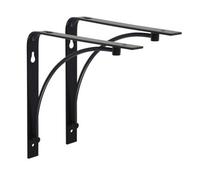 Jupiter Black Contemporary Stylish Decorative Modern Metal Steel Shelf Brackets - Pack Of 8