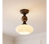 Jupiter Bolero ceiling light, black and gold, cream, steel, glass, E27