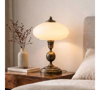 Jupiter Bolero table lamp, black and gold, cream, steel, glass, E14