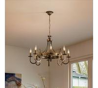 Jupiter Castle chandelier, dark hand-patinated, 8-bulb