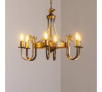 Jupiter Castle chandelier, light patina, Ø 62 cm, metal, 6-bulb.