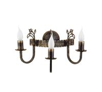 Jupiter Castle wall light, dark hand-patinated, 3-bulb
