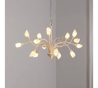 Jupiter Gloriosa pendant light, cream-coloured glass, 15 lights