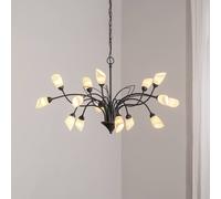 Jupiter Gloriosa pendant light, glass, black, 15 lights