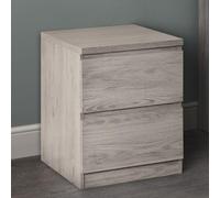 Jupiter Grey Oak 2 Drawer Bedside Cabinet