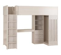 Jupiter High Sleeper Bed Storage Frame in White and Grey 2 Man Delivery