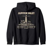 Jupiter Inlet Lighthouse Florida Coordinates Design Zip Hoodie