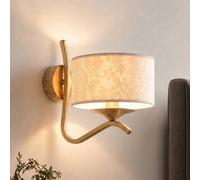 Jupiter Kaszmir Ecrie wall light, gold/beige, steel, fabric, E27
