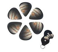 Jupiter Landscape Guitar Picks 6 Pack 3 Different Thickness Celluloid Guitar Plectrums with Guitar Pick Holder Personalized Guitar Pick for Acoustic Guitar, Electric Guitar, Bass