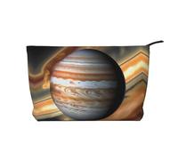 Jupiter Landscape Pattern Large Capacity Corduroy Cosmetic Bag, Fashionable Waterproof toiletries Storage Bag