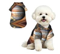 Jupiter Landscape S Pet Hawaiian Shirt for Small Dogs-Cute Summer Beach Outfit for Puppy, Soft Breathable Cat Clothes with Buttons
