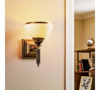 Jupiter Petro wall light, antique with glass shade