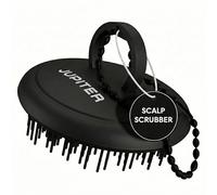 Jupiter Scalp Exfoliator - Scalp Massager Tool for Wet & Dry Hair - Ergonomic Detangler Brush - Dandruff Comb & Scrub to Remove Dandruff & Buildup and Support Circulation - Black