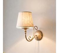Jupiter Sofia Ecrie wall light, beige/gold, fabric, steel, E27