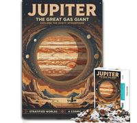 Jupiter The Great Gas Giant Poster Adult Jigsaw Puzzle 1000pcs (70x50cm) | Enjoy a tabletop puzzle activity during holidays for calm focus.