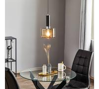 Jupiter Viva pendant light, smoke/black/chrome, 1-bulb