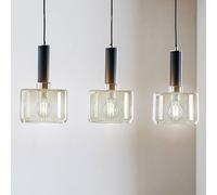 Jupiter Viva pendant light, smoke/black/chrome, 3-bulb