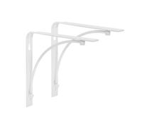 Jupiter White Contemporary Stylish Decorative Modern Metal Steel Shelf Brackets (White - 200mm x 200mm, 12, Pack)