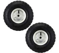 JupiterJX 2 Pcs 10" Wheelbarrow Wheel Replacement |4.10/3.50 Pneumatic Wheels Tyre Capacity 136KG | Easy Fit Folding Hand Truck & Trolley Wheels For Sack Trucks Trolley Wheelbarrows