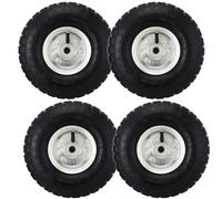 JupiterJX 4 Pcs 10" Wheelbarrow Wheel Replacement | 4.10/3.50 Pneumatic Wheels Tyre Capacity 136KG | Easy Fit Folding Hand Truck & Trolley Wheels For Sack Trucks Trolley Wheelbarrows