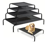 JupiterJX Raised Dog Bed, Cooling Elevated Dog Bed Large, Pet Cot Cool Mat With Non-Slip Feet, Durable Portable Indoor/Outdoor Sleeping Beds For Small Medium Large Dogs (Large, Black)