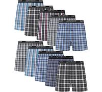 JupiterSecret Mens Boxers Underwear Cotton Woven Boxers for Men, Mens Boxers Shorts Multipack with Button Fly S-6XL