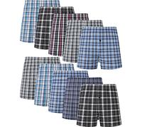 JupiterSecret Mens Boxers Underwear Cotton Woven Boxers for Men, Mens Boxers Shorts Multipack with Button Fly S-6XL