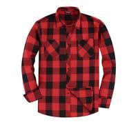 JupiterSecret Mens Flannel Shirt Classic Checked Shirt Mens Casual Button-Down Shirts Long Sleeve for Daily Wear