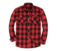 JupiterSecret Mens Flannel Shirt Classic Checked Shirt Mens Casual Button-Down Shirts Long Sleeve for Daily Wear