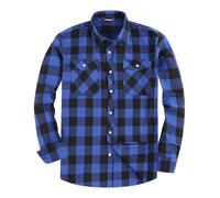 JupiterSecret Mens Flannel Shirt Classic Checked Shirt Mens Casual Button-Down Shirts Long Sleeve for Daily Wear