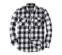 JupiterSecret Mens Flannel Shirt Classic Checked Shirt Mens Casual Button-Down Shirts Long Sleeve for Daily Wear