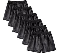 JupiterSecret Mens Satin Boxer Shorts Underwear Multipack, Silk Feeling Sleep Shorts with Button Fly, Silky Pajama Bottoms for Men