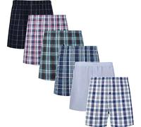 JupiterSecret Mens Woven Boxers Underwear Cotton Boxers for Men, Mens Boxers Shorts Multipack with Button Fly S-6XL
